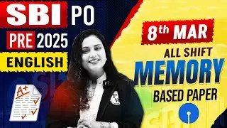 SBI PO Prelims Exam 2025 | SBI PO English Memory Based Paper | English by Rupam Ma'am