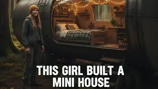 This Girl built a Mini House inside tanker #build #camping #survival #house #asmr