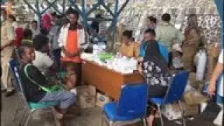 Health post set up to help Indonesia flood victims