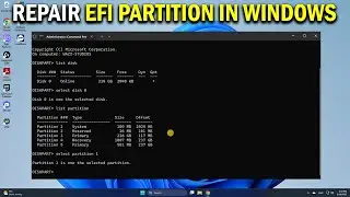 How To Repair EFI Partition in WIndows 10 and 11 - Easy Fix