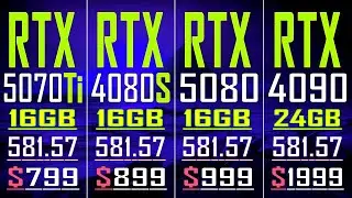 RTX 5070 Ti vs RTX 4080 SUPER vs RTX 5080 vs RTX 4090 || PC GAMES BENCHMARK TEST ||