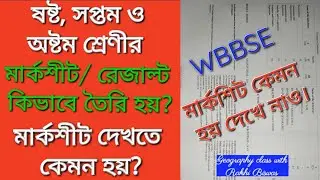 Marksheet/ Result Pattern of Annual Exam For Class 6,7 and Class 8/ WBBSE