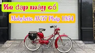 Vintage French Mobylette bicycle, 1954, AV37.