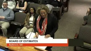 Board of Estimates Meeting; January  21, 2026