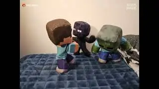 Lucha de 3. Steve VS Enderman VS Zombie MINECRAFT