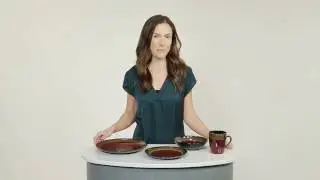 Gibson Elite Tequesta Round 16-Piece Dinnerware Set, Red