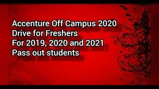 Accenture Off Campus 2020||Freshers ||  For 2019, 2020, 2021 pass outs|| Sibili Adventure