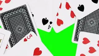 Cards Drawing Into Center Transition | Cards Green Screen Pack