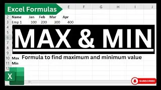 How to Find Maximum Value and Minimum Value in Excel || Max and Min Formula in Excel || Urdu / Hindi