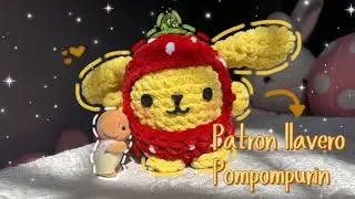 Patrón llavero pompompurin con disfraz de fresa 10cm    