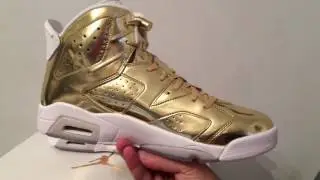Jordan 6 pinnacle gold sneakers