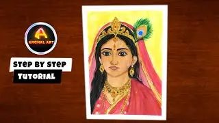 Radha Ji Drawing | Beautiful Radha Rani Painting | Step by Step Tutorial | Anchal Arts