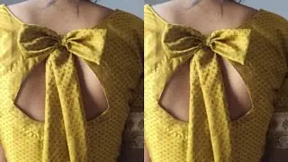 How to make ❤️ perfect bow making blouse 🥰 backneckbowmaking diy blouse design 👍