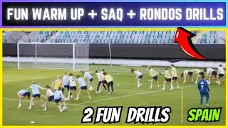 🎯Fun Dribbling Race + Fitness Warm UP | Soccer Drills  / Spain