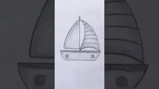 How to draw a boat - Easy drawing || #shorts #arts