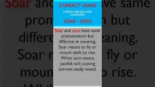 Correct Usage of Soar and Sore #education #english #learning #ushapathak