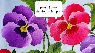 Pansy flower Shading technique on fabric/clothes