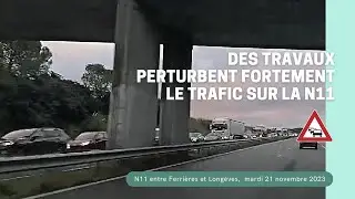 Mardi 21 novembre embouteillages matinaux  &agrave; l'entr&eacute;e de La Rochelle