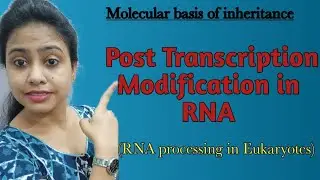 Post transcription modification of mRNA | capping |tailing| RNA processing in Eukaryotes | class 12