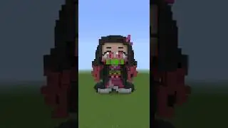 I made Nezuko from Demon Slayer in Minecraft 🌸#minecraft #nezuko #demonslayer