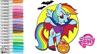 Coloring My Little Pony Halloween Rainbow Dash and Pinkie Pie MLP Coloring Book Page
