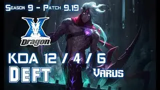 KZ Deft VARUS vs JINX ADC - Patch 9.19 KR Ranked