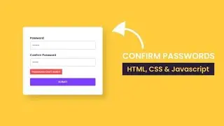 How to Create a Confirm Password Field with Show/Hide Toggle Using HTML, CSS & JavaScript
