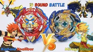 Beyblade burst BU 【 Xiphoid Xcalibur VS Mirage Fafnir 】 10 Round 베이블레이드버스트 BU ベイブレードバーストBU