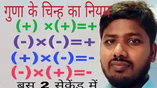 Krishna Academy puls minus ka rule चिन्हों के नियम plus minus kya hota hai Signs (+) &times;(+)=+ , + &times;-=-