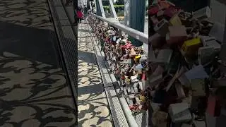 Love Locks Iron Footbridge in Frankfurt Germany ( Eiserner Steg )