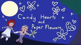 Candy hearts and paper flowers kareoke