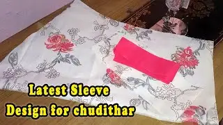 Simple and Easy Sleeve Design for Chudithar | thaiyal tamilil |Sleeve Design cutting & stitching