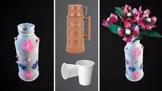 Stunning DIY Flower Vase: Transform Old Flask and Stockings!