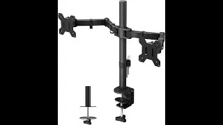 BONTEC Supporto Doppio Monitor Schermo LED LCD da 13 a 27 Pollici Ergonomica Inclinazione Rotazione
