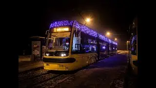 Świąteczny tramwaj w Toruniu