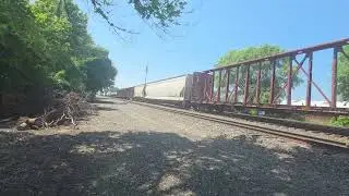CPKC EMD leader manifest with awesome horn! Chesterton Indiana 7-21-25