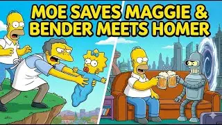 Simpsons Funny Moments | Moe Saves Maggie & Bender Meets Homer