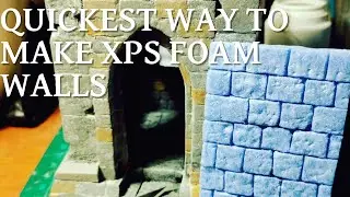 Making amazing Stone walls for DND and warhammer  builds from XPS foam in under 60sec #shorts