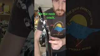 project spare guitar, neck crack, let's play with glue!!