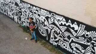 Toronto Graffiti | Jimmy Chiale working on a nice black and white creation