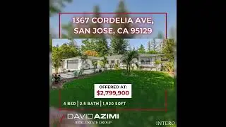 1367 Cordelia Ave, San Jose, CA 95129     - Active Listing!