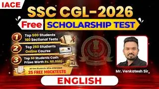 SSC CGL 2026 FREE SCHOLARSHIP TEST | ENGLISH EXPLANATION | IACE