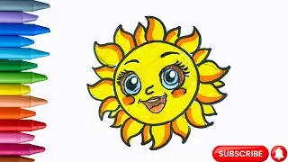 How to draw Sun easy  #art #cartoon #cartoondrawing #sun