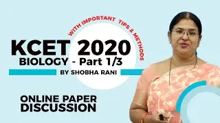 KCET 2020 | BIOLOGY | ONLINE PAPER DISCUSSION | PART 1/3 | by SRma'am