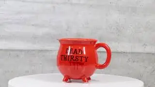 Ebros Wicca Magic Red Dead Thirsty Bloody Cauldron Ceramic Mug With Handle 16oz