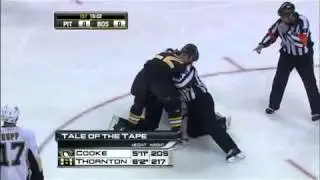 Shawn Thornton (Boston Bruins) TKOs Matt Cooke (Pittsburgh Penguins)