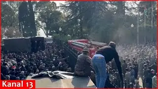 Police in separatist Abkhazia clash with protesters against property agreement with Russia