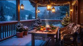 Soft Winter Ambience on a Cozy Veranda ❄️ Calm Background Music for Relax, Focus & Peace