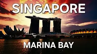 Night Walk from Helix Bridge to Marina Bay Sands | Singapore Waterfront Tour 4K