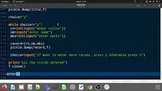 Binary file read/write and search in student records using pickle module